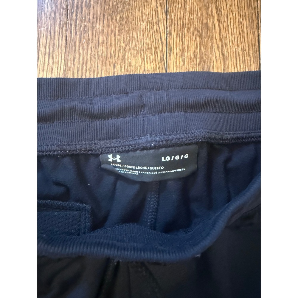 Under Armour Mens Loose Fit Joggers Black Tapered Athletic Sweatpants Large - Picture 3 of 7